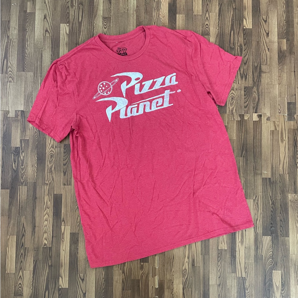 Disney Pixar Toy Story Pizza Planet Short Sleeve T-Shirt Red Large